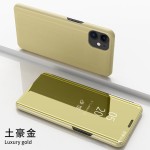 适用iPhone16电镀镜面手机壳苹果13翻盖立式支架皮套17PRO保护套
