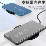 适用iPhone16电镀镜面手机壳苹果13翻盖立式支架皮套17PRO保护套