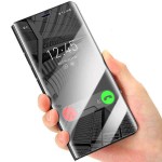 适用iPhone16电镀镜面手机壳苹果13翻盖立式支架皮套17PRO保护套