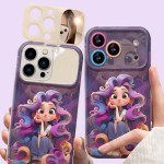 紫发公主挂链适用苹果17可爱手机壳iphone15新款硅胶16高颜值女生