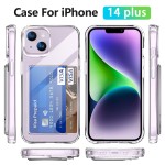 亚克力二合一透明卡包适用iPhone14ProMax手机壳苹果15插卡保护套