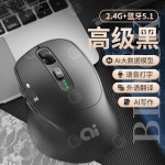 跨境批发AI智能语音鼠标打字翻译写作蓝牙双模无线带电量显示静音