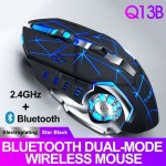 T-WOLF Q13无线游戏鼠标充电蓝牙发光机械滑鼠跨境热销