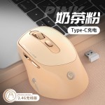 跨境爆款Type-c无线蓝牙充电鼠标双模笔记本台式电脑无声游戏办公