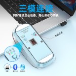 厂家热销爆款T7透明磁吸三模无线蓝牙鼠标 静音办公商务光电鼠标