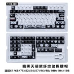 【跨境热卖款】俄文碳纤维纹暗黑天使键帽PC透光机械键盘按键