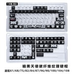 【跨境热卖款】俄文碳纤维纹暗黑天使键帽PC透光机械键盘按键