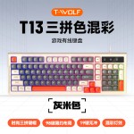 T-WOLF雷狼T13游戏键盘私模发光红轴手感有线键盘电脑通用电竞