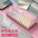 狼蛛F3061机械手感键盘64键有线迷你RGB台式笔记本电脑便捷亚马狲