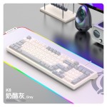 糖果喵蝰蛇KM800机械手感电竞游戏键盘鼠标有线发光套装98键办公