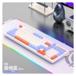 糖果喵蝰蛇KM800机械手感电竞游戏键盘鼠标有线发光套装98键办公