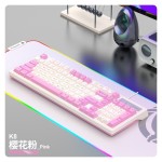 糖果喵蝰蛇KM800机械手感电竞游戏键盘鼠标有线发光套装98键办公