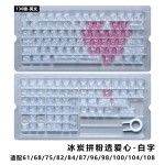 【正侧刻碳纤纹拼爱心】跨境热卖碳纹理PC材质磁轴机械键盘帽