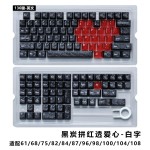 【正侧刻碳纤纹拼爱心】跨境热卖碳纹理PC材质磁轴机械键盘帽
