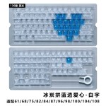 【正侧刻碳纤纹拼爱心】跨境热卖碳纹理PC材质磁轴机械键盘帽