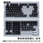 【正侧刻碳纤纹拼爱心】跨境热卖碳纹理PC材质磁轴机械键盘帽