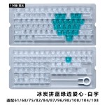 【正侧刻碳纤纹拼爱心】跨境热卖碳纹理PC材质磁轴机械键盘帽