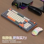 拼色有线键盘鼠标套装静音机械手感游戏电竞usb台式电脑通用