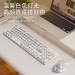 炫光E104有线机械键盘无线复古电脑女生电竞游戏办公电脑专用usb