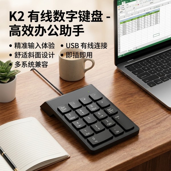 厂家USB有线数字键盘银行财务支付便携式18键收银密码便携外接