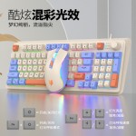 炫银狐K82有线游戏键盘机械手感电竞发光鼠标套装电脑办公家用USB