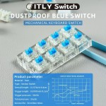 iTLY机械键盘焊接拔轴体防尘青轴红轴黑轴茶轴十字轴爆款