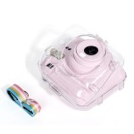 适用拍立得instax mini12透明水晶壳 耐用防刮防摔收纳壳保护带绳