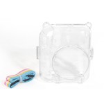 适用拍立得instax mini12透明水晶壳 耐用防刮防摔收纳壳保护带绳