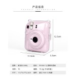 适用拍立得instax mini12透明水晶壳 耐用防刮防摔收纳壳保护带绳