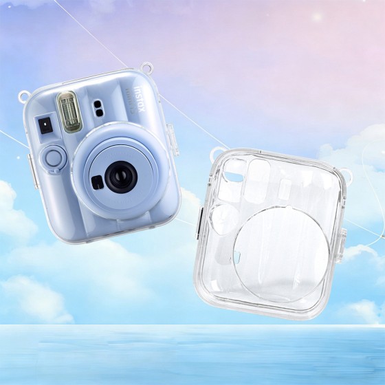 适用于照相机拍立得mini13保护壳水晶壳防摔防磕碰保护套收纳彩绳