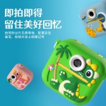 跨境新款儿童拍立得打印相机高清双镜头可拍照录像玩具礼盒代发