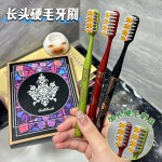 抖音爆款高颜值中硬毛加长长头牙刷成人洁净护齿家用情侣牙刷批发