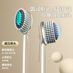 【双支装】凸面轻奢山型牙刷 橄榄头螺旋弹力软毛护龈成人家用