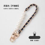 珍珠手机链穿皮手腕带短款电话挂绳创意手机挂链替换手机挂绳女款