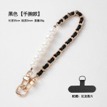 珍珠手机链穿皮手腕带短款电话挂绳创意手机挂链替换手机挂绳女款