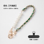 珍珠手机链穿皮手腕带短款电话挂绳创意手机挂链替换手机挂绳女款