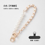 珍珠手机链穿皮手腕带短款电话挂绳创意手机挂链替换手机挂绳女款