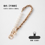 珍珠手机链穿皮手腕带短款电话挂绳创意手机挂链替换手机挂绳女款