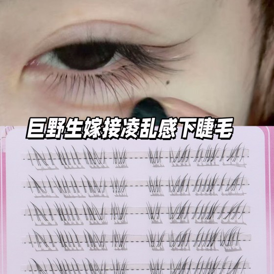 巨妈生我见犹怜睫毛感下睫毛野生自然仿真透明凌乱漫画免胶假睫毛