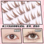 蝴蝶少女焦糖棕色免胶无梗蝶系假睫毛向日葵上镜浓密漫画大眼新手