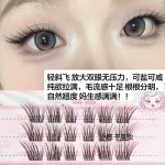 媚眼如丝~轻斜飞假睫毛懒人婴儿弯狐系蓬松分段自然仿真眼尾拉长