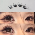 爆款免胶甜系布偶猫漫画假睫毛自然浓密斜飞狐系上镜分段式眼睫毛