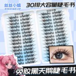 免胶黑天鹅不朽之恋情缘冬日恋歌蓝眼泪女团3.0假睫毛自然卷翘女