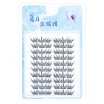 新品首发夏日蓝眼泪假睫毛海盐气息梦幻单簇卷翘撞色分段式假睫毛