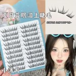 新品首发夏日蓝眼泪假睫毛海盐气息梦幻单簇卷翘撞色分段式假睫毛