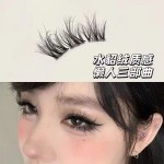 5D婴儿弯层次!毛绒绒假睫毛凌乱懒人三部曲女自然毛流感单簇仿真