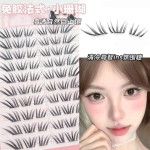 清冷高智ins氛围感！法式小珊瑚假睫毛韩系自然仿真单簇上镜睫毛
