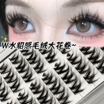 5D浓密大花卷懒人睫毛假睫毛单簇自然新品分段混血三部曲新手仿真