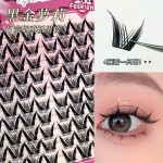黑金萝莉浓密假睫毛网红单簇分段漫画芭比懒人轻欧美上镜睫毛新手