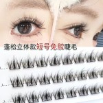新升级！水貂绒假睫毛新5婴儿弯层次懒人三部曲女免胶款单簇